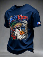 Men's Puerto Rico Halloween Print Short-Sleeve T-Shirt