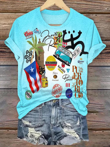 Puerto Rican Puerto Rico Singer Crew Neck T-shirt
