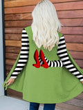 Women's Halloween Striped Patchwork Long Sleeve Cardigan