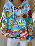 Women's Wepa! Puerto Rico Print Casual Hoodies