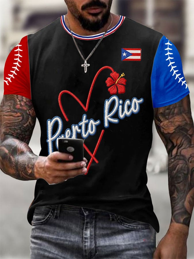 Men's Baseball Print T-Shirt