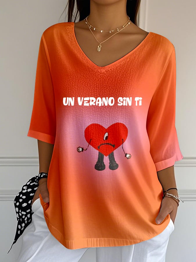 Women's Un Verano Sin Ti One-Eyed Heart Frog Print T-Shirt