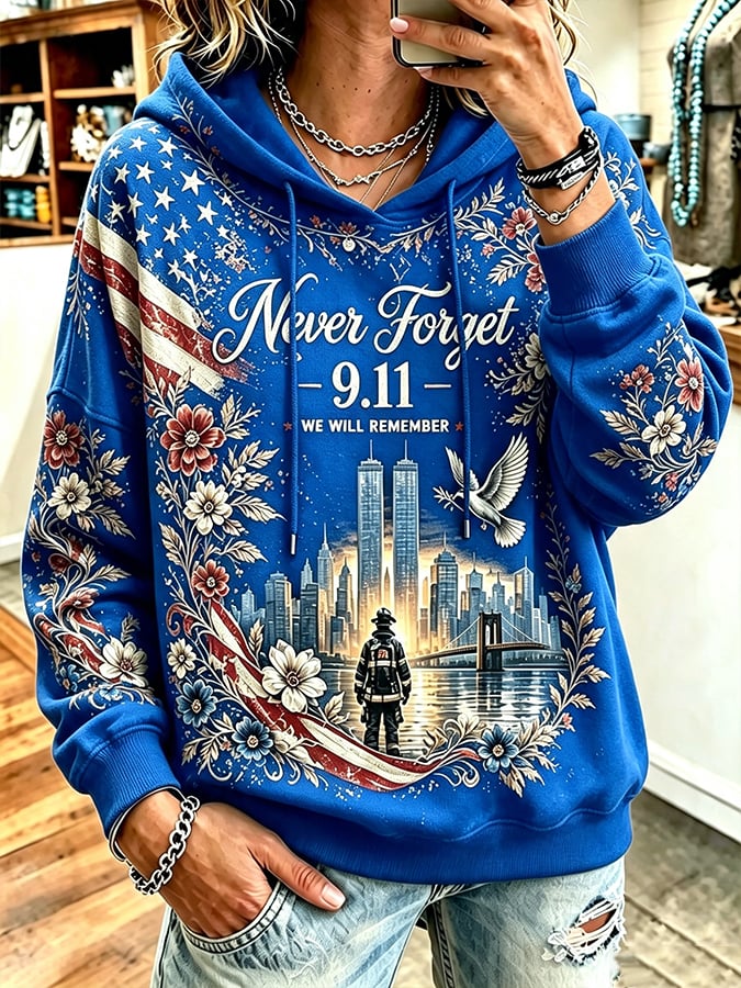 Women's Never Forget September 11 Print Top
