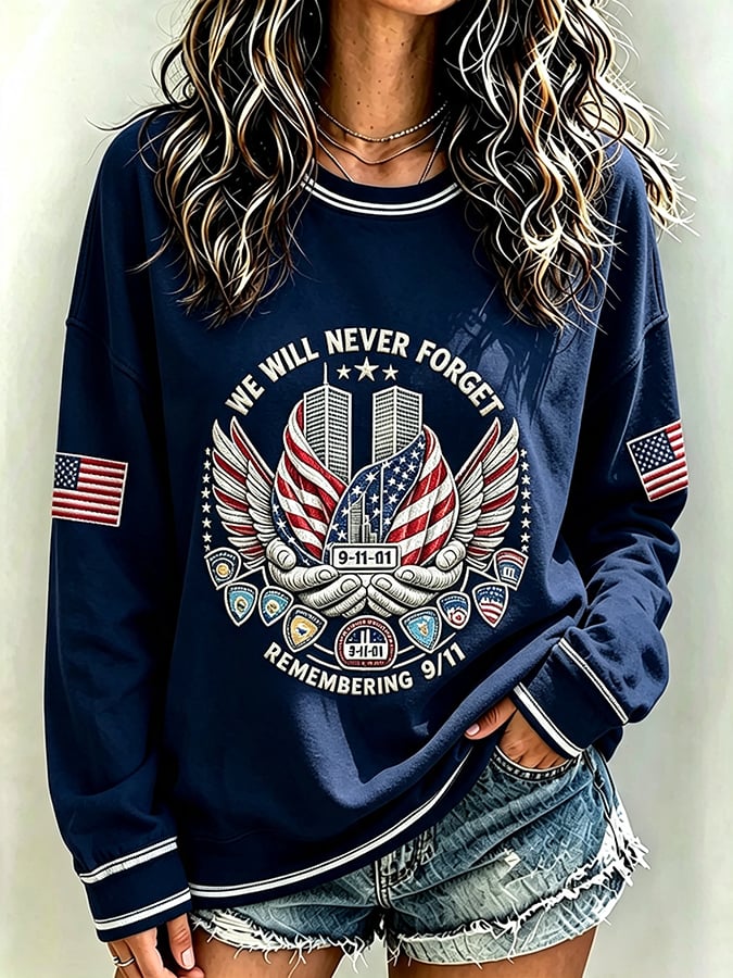 Women's Never Forget September 11 Print Top