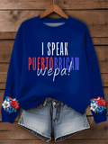 Puerto RIco Flower Boricua Decorate Printed Sweatshirt