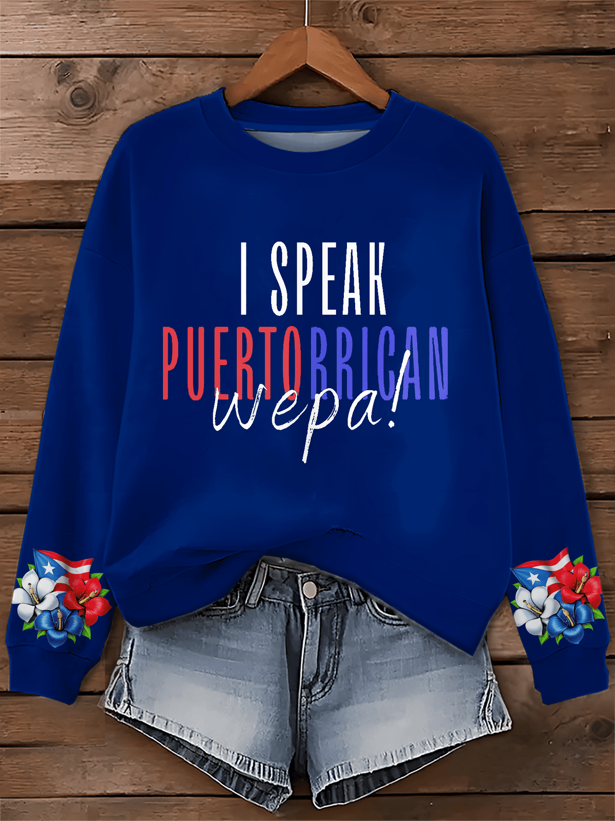Puerto RIco Flower Boricua Decorate Printed Sweatshirt
