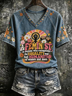 Printed T-Shirt By Someone Who Believes In Gender Equality And Acknowledges That Both Men And Women Possess Complete Humanity