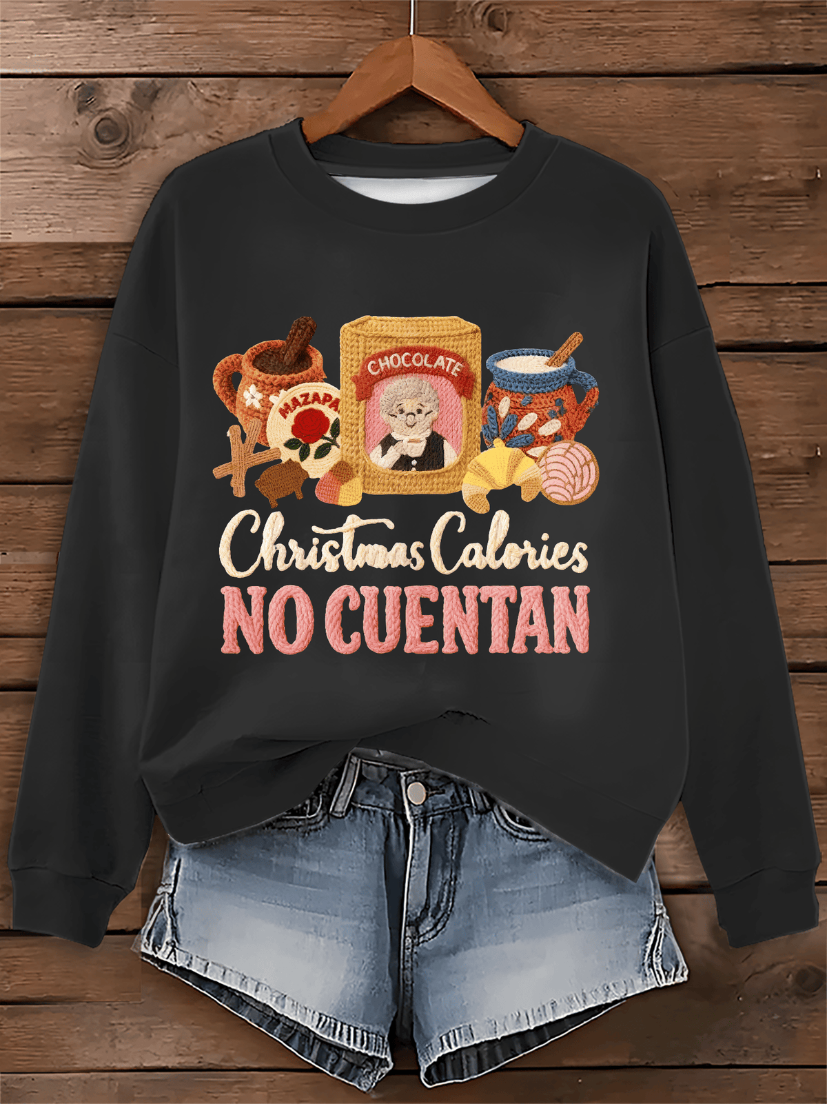Christmas Calories No Cuentan Printed Sweatshirt