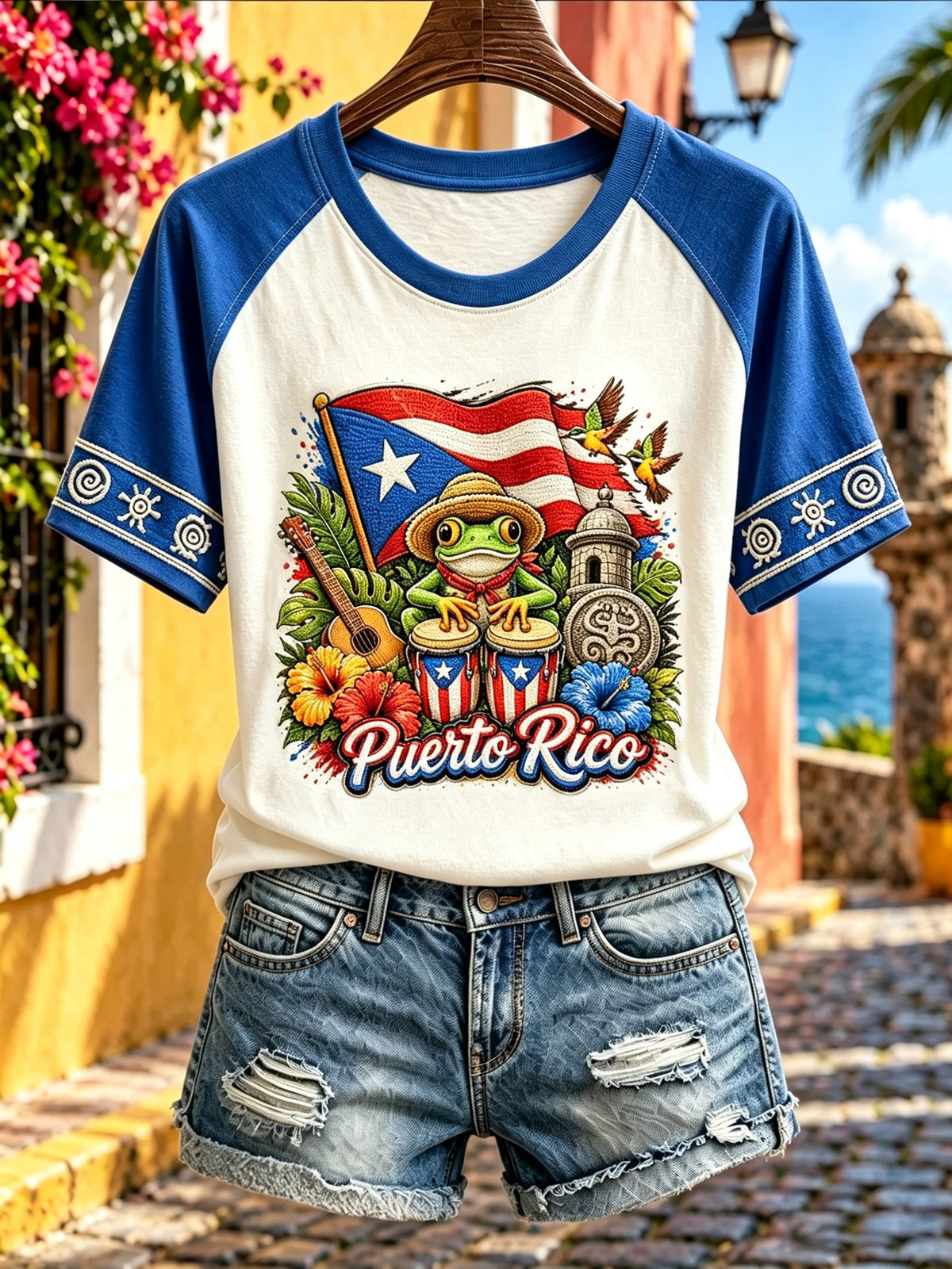Women's Puerto Rican Art Print Top