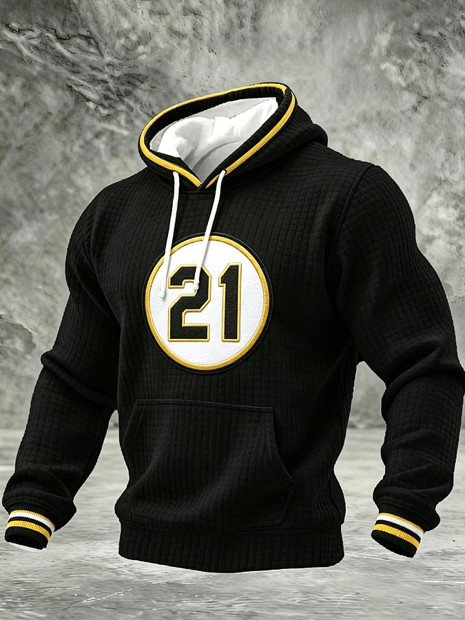 Men'S Puerto Rico Baseball Casual Printed Hoodie