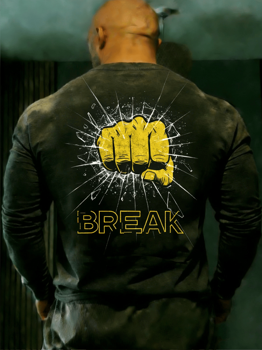 Men's Retro Fitness BREAK Casual T-Shirt