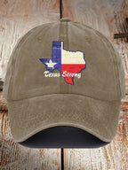 Retro Texas Strong Print Baseball Cap