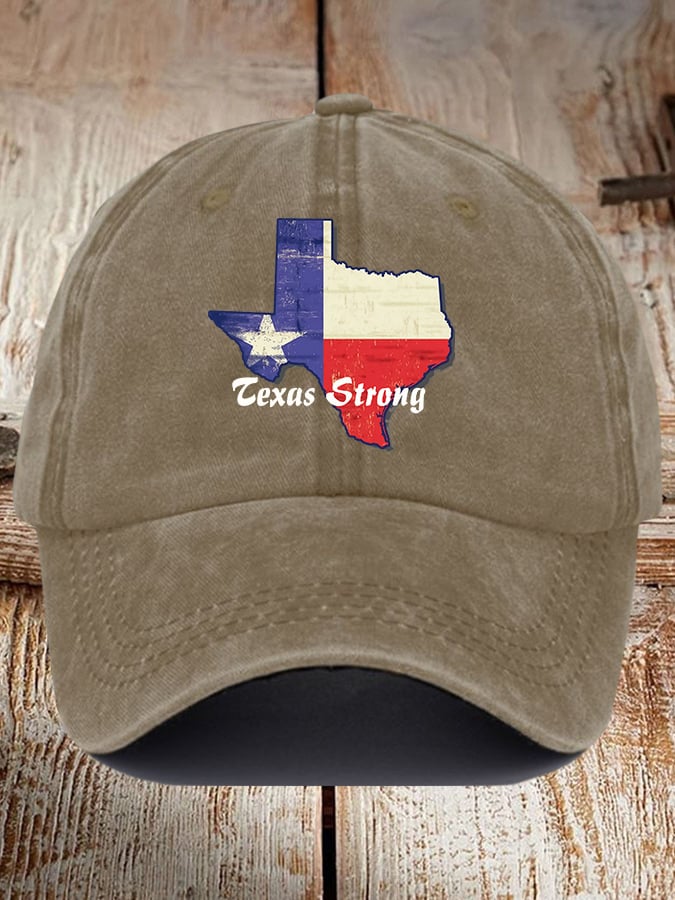 Retro Texas Strong Print Baseball Cap