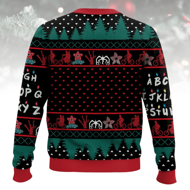 Unisex Rocking Around The Upside Down Christmas Art Printed Sweatshirt