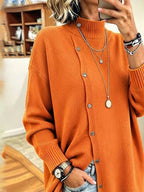 Women's Casual Solid-Color Knit Sweater