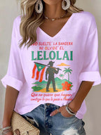 Puerto Rico colorful printed long sleeve top