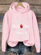 Women's Dance Like Frosty Shine Like Rudolph Give Like Santa Love Like Jesus Print Hoodie Long Sleeve Sweatshirt