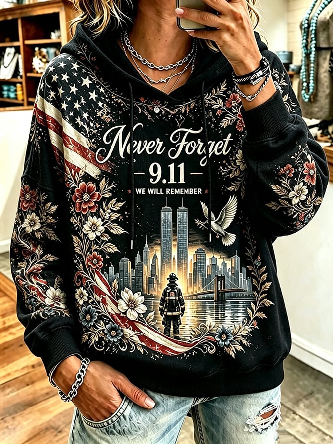 Women's Never Forget September 11 Print Top