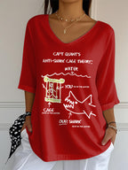 Women's Constellation Print Mid-Sleeve Casual T-Shirt
