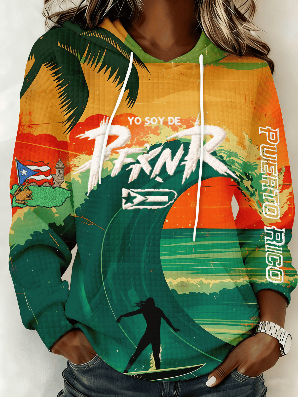 Puerto Rico Printed Hooded Sweatshirt