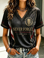 Women's 9.11 Never Forget Printed Casual Tops