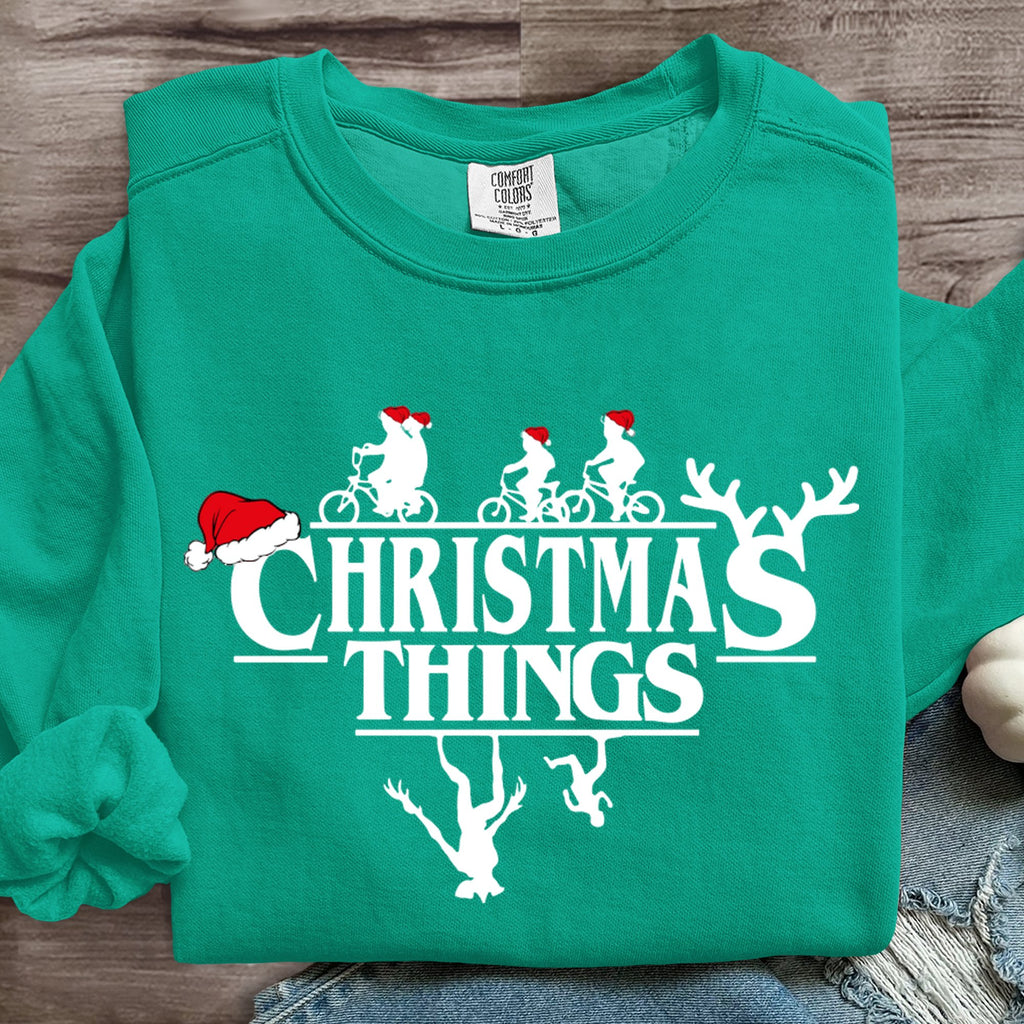 Christmas Things Upside Down Art Print Sweatshirt