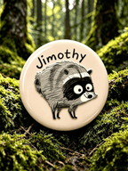 Unisex Retro Raccoon Jimothy Badge