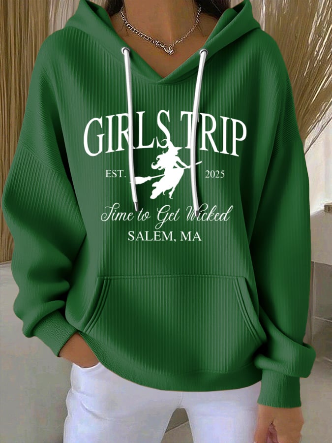 Women's Girls Trip Salem Print Casual Hoodie