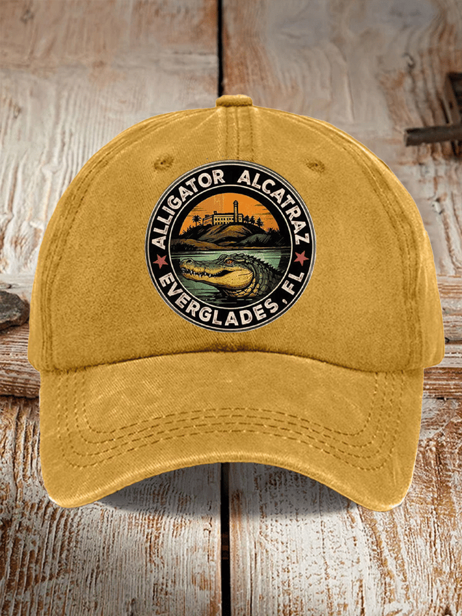 Alligator Alcatraz Funny Florida Everglades Dark Humor  Pride Baseball Cap