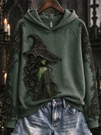 Women's Witch-Print Casual Sweatshirt