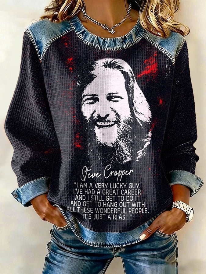 Retro I Am A Very Lucky Guy Print Sweatshirt