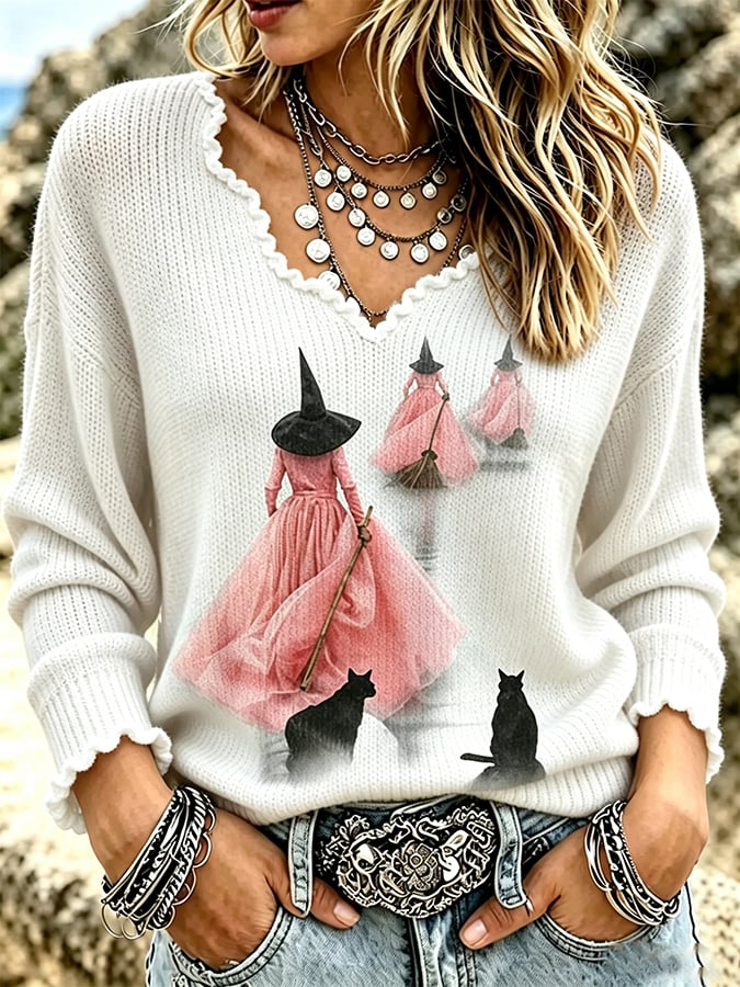 Women's Casual Retro Collar Frayed Edge Top