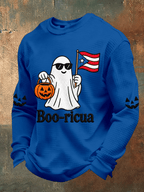 Men's Boricua Halloween Waffle-Knit Long-Sleeve Top