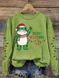 Women'S Casual Merry Resistmas Print Sweatshirt