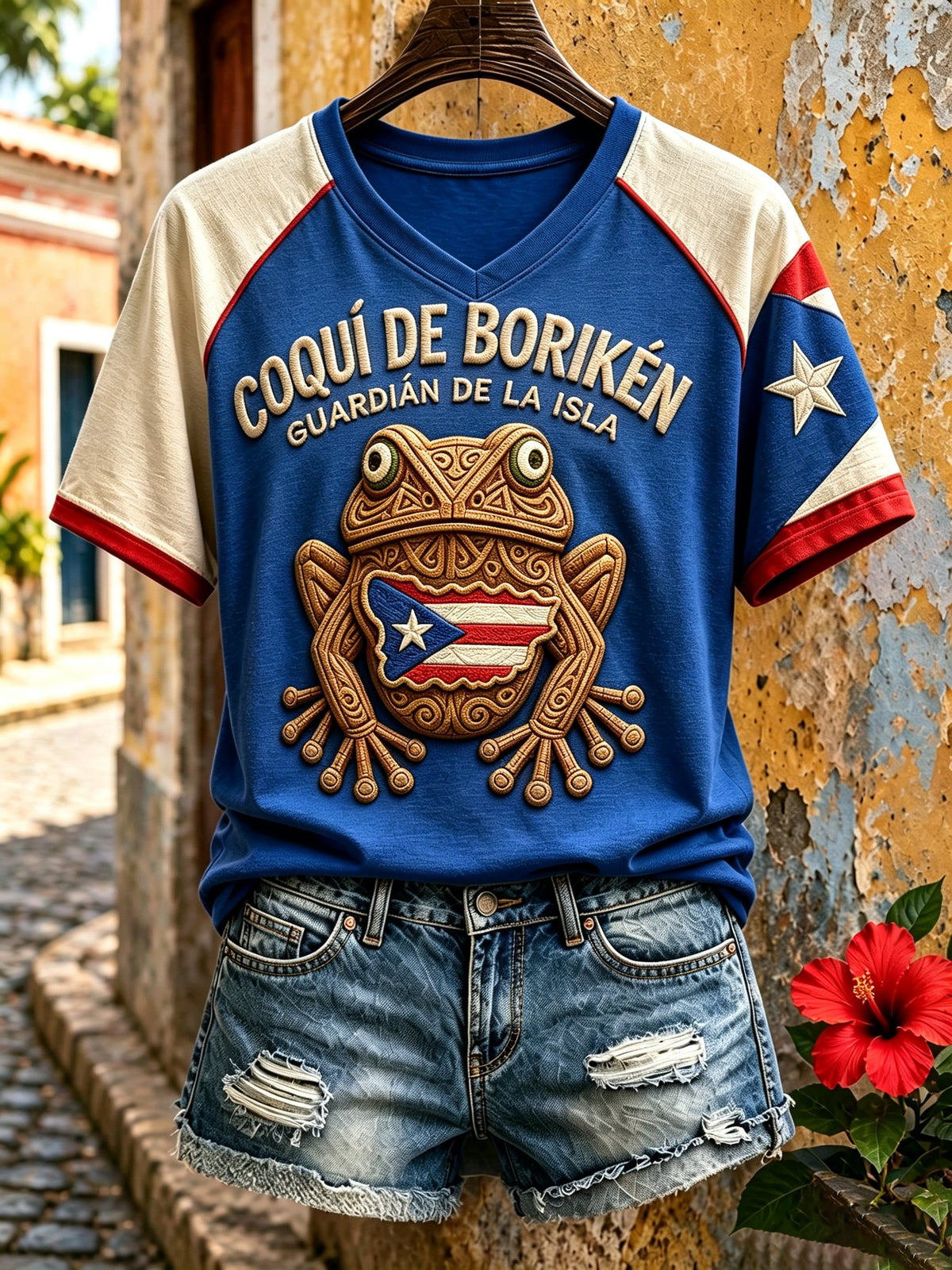 Women's Puerto Rico Boricua Art Print T-Shirt