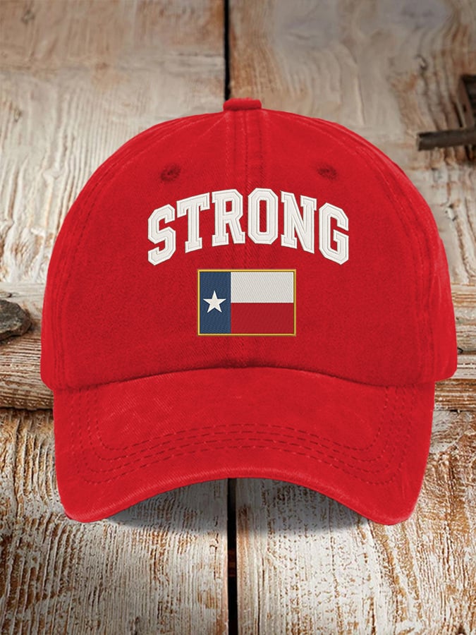 Retro Texas Strong Print Baseball Cap