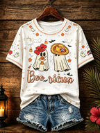 Women's Puerto Rico Halloween Print T-Shirt