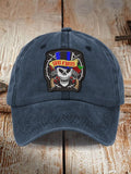 Retro Rock Roses Print Baseball Cap