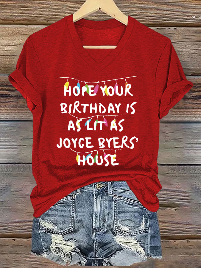 Women's Casual Printed V-Neck T-Shirt