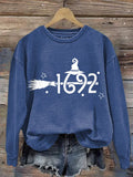 Women'S Halloween Witch 1692 Printed Sweatshirt