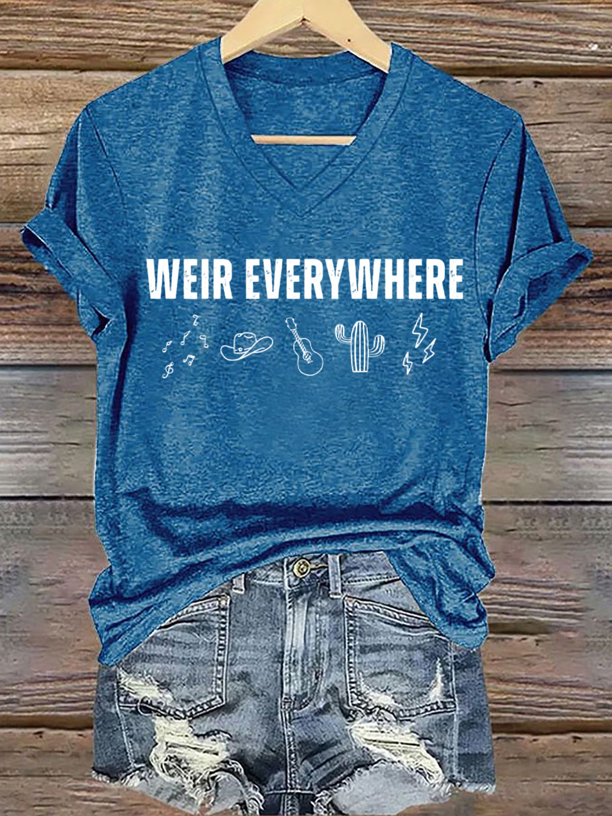 Retro Music Print T-Shirt