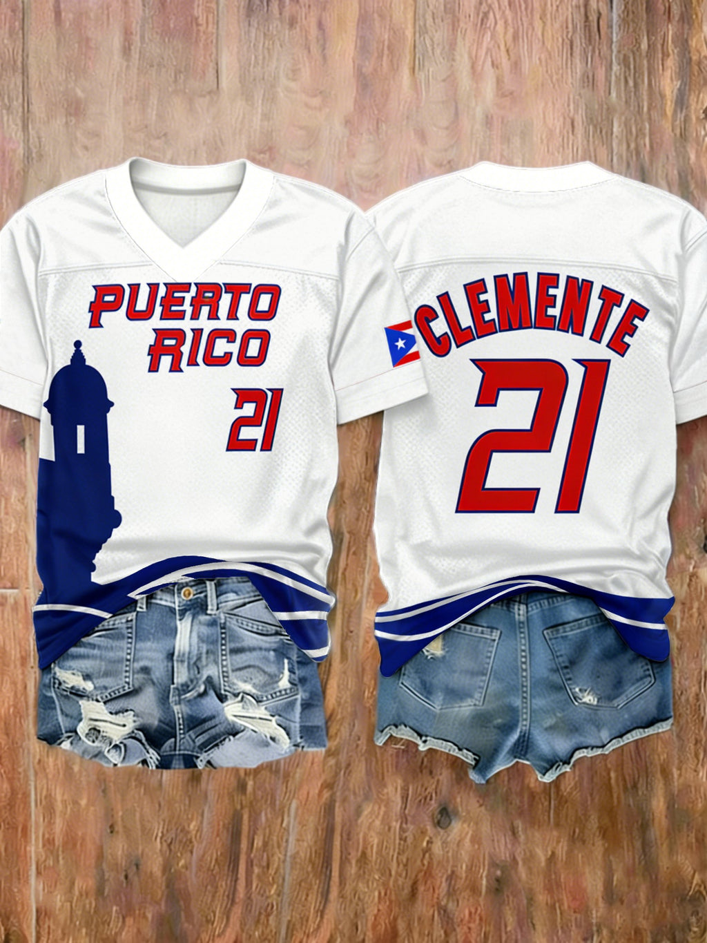 Women's Puerto Rico Baseball Print Shirt