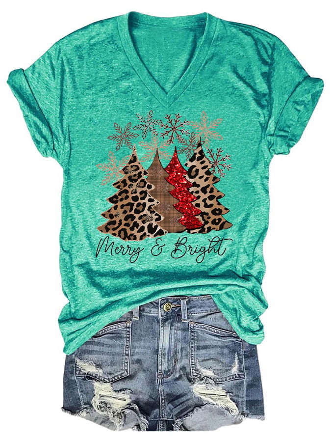 Christmas printed casual T-shirt