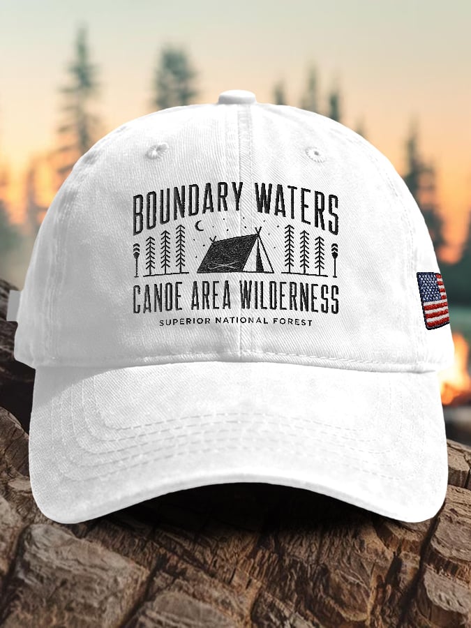 Retro Boundary Waters Cande Area Wilderness Superior National Forest Print Baseball Cap