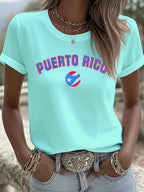 Women's Printed Round Neck T-Shirt