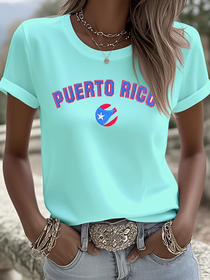 Women's Printed Round Neck T-Shirt