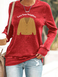 Retro Love Your Neighbor Print Sweatshirt