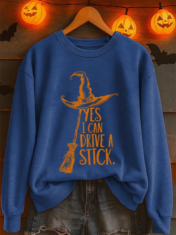 Women's Yes I Can Drive A Stick Printed Sweatshirt