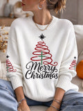 Women's Christmas Print Casual Knit Top