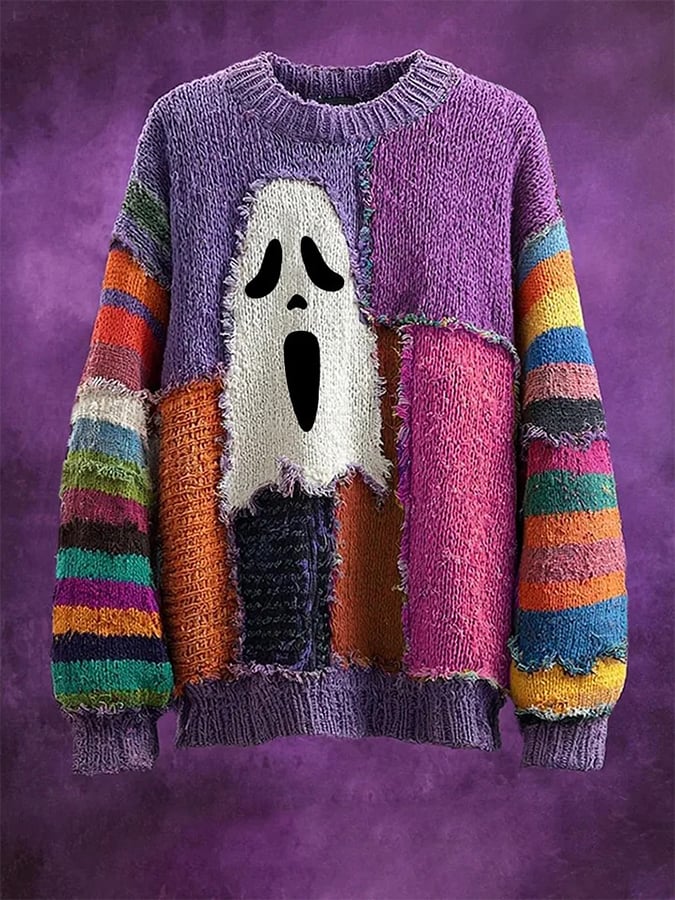 Women's Halloween Print Cozy Knit Sweater